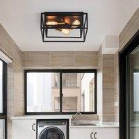 NIVOR Industrial 3-Light Ceiling Light, Black for Hallway Foyer Bedroom E27