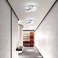 NIVOR 1 Light 30cm Geometric LED Semi Flush Mount ceiling Light Cool Light in Silver