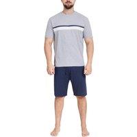Smart Living Men's Polycotton Stripe Tee & Short-Leg Bottom Pyjama Set | Size: XL