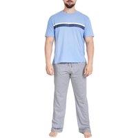 Smart Living Men's Luxury Pocket Tee & Wide-Leg Pyjama Set for Relaxed Comfort | Size: XL