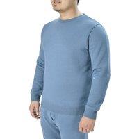 Smart Living Men's Classic Plain Crew Neck Long Sleeve Pullover Sweatshirt Jumper in Blue | Size: Large