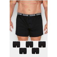BadRhino Men's 5 Pack Button Up Loose Fit Boxers in Black | Size: 1XL