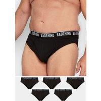BadRhino Men's 5 Pack Briefs in Black | Size: 5-6XL