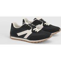 Oasis Women's Daisy Faux Suede Lace Up Trainers in Black | Size: 4