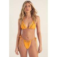 NastyGal Women's Floral Embroidered Underwire Picot Trim Bikini Set in Orange | Size: 6
