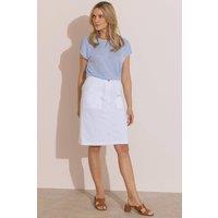 Klass. Women's A-line Stretch Skirt in White | Size: 18