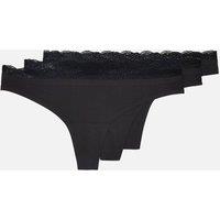 Accessorize Women's Lazer Cut Thong Multipack in Black | Size: 20