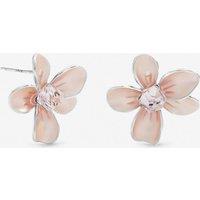 Jon Richard Women's Silver Plated Blush Pink Flower Earrings