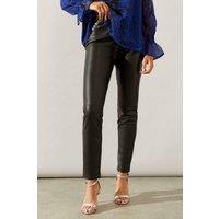 Wallis Women's Faux Leather Jeans in Black | Size: 20