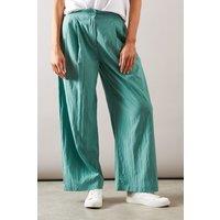 Wallis Women's Wide Leg Pleat Detail Trouser in Sage | Size: 10