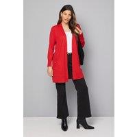 Wallis Women's Longline Seam Cardigan in Red | Size: Small