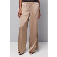 Wallis Women's Wide Leg Side Seam Detail Trouser in Forest | Size: 12