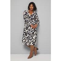 Wallis Women's Animal Viscose Tie Front Midi Dress in Black | Size: 10