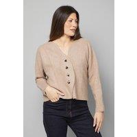 Wallis Women's Curved Knitted Jacket in Camel | Size: XL