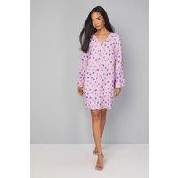 Wallis Women's Polka Dot Zip Shift Dress in Pink | Size: 16