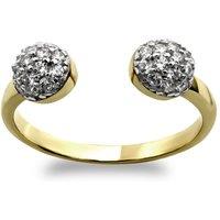 Jewelco London Women's 9ct Gold CZ Cluster Dome Torque Toe Ring