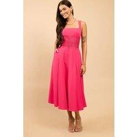 Little Mistress Women's Pink Lace Detail Midaxi Dress | Size: 10