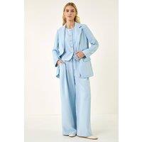 Roman Women's Lightweight Relaxed Blazer in Light Blue | Size: 10
