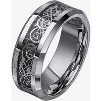 Fred Bennett Men's 8mm Filigree Tungsten Ring R3863 62 in Silver | Size: 60 (R 1/2)