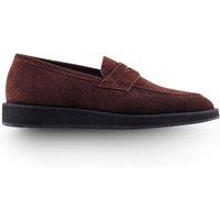 QUIVE London Cambridge Men's Moccasins Premium Suede Formal Leather Loafers with Warranty in Brown | Size: 8