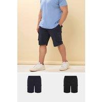 BadRhino Men's 2 Pack Stretch Cargo Shorts in Dark Navy | Size: 54R