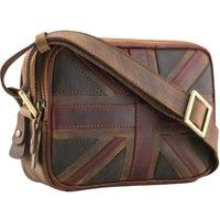 Mala leather Men's Union Jack Vintage Double Zip Camera Bag - Brown