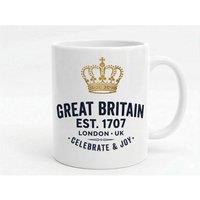 Dyzi Great Britain Est 1707 London UK Celebrate & Joy Ceramic Mug in White
