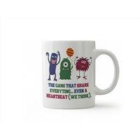Dyzi The Gang That Shares Everything Funny Quote Ceramic Mug in White
