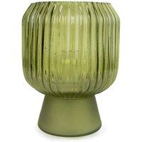 Candlelight Battery Operated Ridged LED Touch Table Lamp - Green