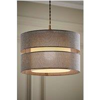 ValueLights Sophia Linen Tier 30cm Drum Easy Fit Ceiling Pendant Light Lamp Shade in Grey