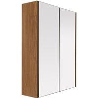 Orsina Stylish 2 Door Oak Effect Wall Cabinet, Melamine Finish Display Cabinet, Wall Mounted MDF Corner Cabinet in Natural