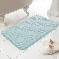 HomeSpace Direct Geo Memory Foam Bath Mat in Aqua
