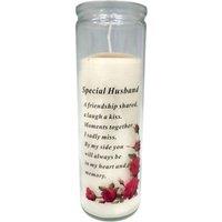 David Fischhoff Graveside Memorial Glass Candle - Special Husband in White