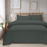 New Edge Blinds Mayfair Stripe Duvet Set in Natural - Double in Grey | Size: Single