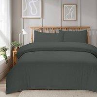 New Edge Blinds Mayfair Stripe Duvet Set in Natural - Double in Grey