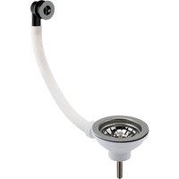 Balterley Fireclay Sink Basket Strainer Waste with Overflow Brushed Nickel 90mm in Metallics
