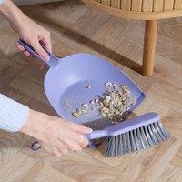 Clarsen 5-Piece Cleaning Brush Set with Cushioned Floral Handles, Plastic in Purple