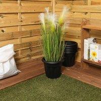 Wham Vista 6x25cm Round Plastic Planter in Black | Size: 6x25 cm