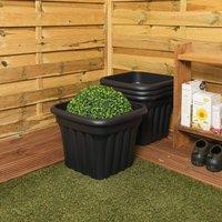 Wham Vista 4x40cm Square Plastic Planter in Black | Size: 4x40 cm
