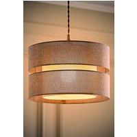 ValueLights Sophia Linen Tier 30cm Drum Easy Fit Ceiling Light Lamp Shade & Bulb in Grey