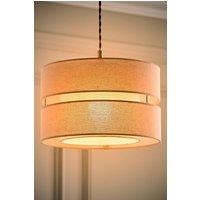 ValueLights Sophia Linen Tier 30cm Drum Easy Fit Ceiling Light Lamp Shade & Bulb in Natural