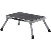 MasterWorx Folding Step Stool Heavy Duty Anti-slip Metal One Step Footstool in Grey