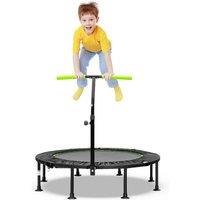 Costway 115CM Folding Trampoline Adults Kids Exercise Trampoline W/Adjustable Handrail in Green
