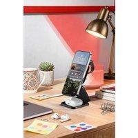 Living and Home 3-in-1 Foldable Magnetic Wireless Charger in Black