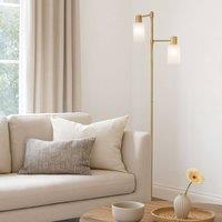 Pagazzi Maya 2-Light Antique Brass Floor Lamp in Gold