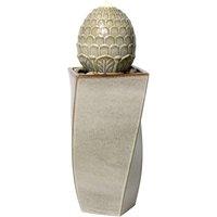 Primrose Grey Pineapple Ceramic Water Feature Fountain Cascade Lights H86cm