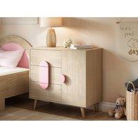Flair Noah Chest of Drawers Oak in Pink