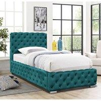 Comfy Living Ltd Tufted Fabric Bed Frame in Green | Size: King