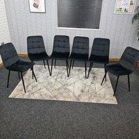 KOSY KOALA Kitchen Dining Chairs Set Of 6 Black Tufted Chairs Velvet Chairs