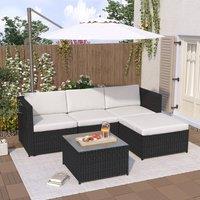 MCC Direct Rattan Furniture Sofa & Table set Rupert in Black | Size: 1 Pack